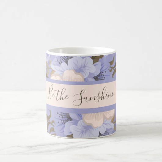 Sunshine Romantic Violet & Sage Botanical Floral Koffiemok (Center)