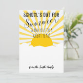 sunshine SCHOOL'S OUT FOR SUMMER enseignant carte  (Debout devant)