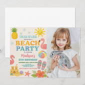 Sunshine & Sea Beach Invitation d'anniversaire pou (Devant / Derrière)