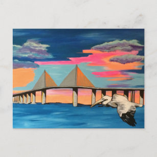 Sunshine Skyway Bridge Pop! peinture sur une carte
