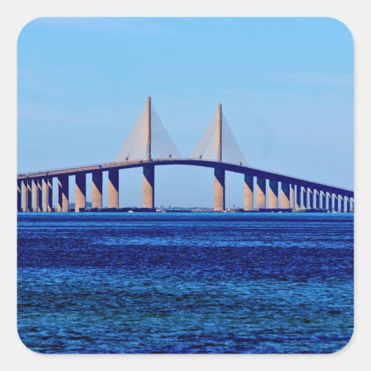 Sunshine Skyway Bridge Vierkante Sticker (Voorkant)