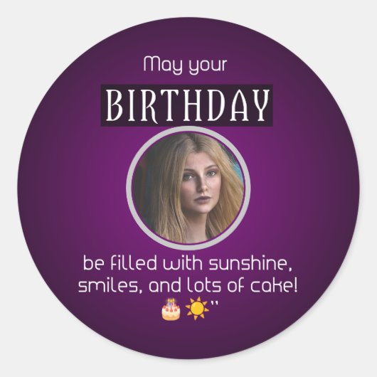 Sunshine & Smiles : Happy Birthday Sticker (Devant)