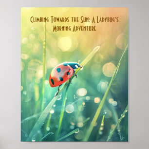 Sunshine Stroll: lieveheersbeestje in de ochtendgl Poster