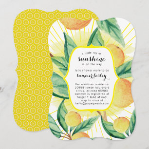 Sunshine Summer Baby Shower-uitvindingen Kaart