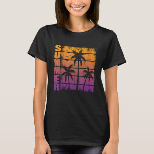 Sunshine Summer Vibes Palm Beach Retro Tropi T-shirt