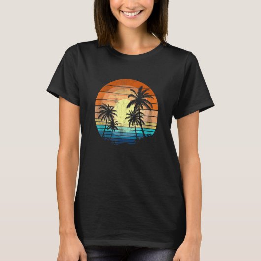 Sunshine Summer Vibes Palm Beach Retro Tropi T-shirt (Voorkant)