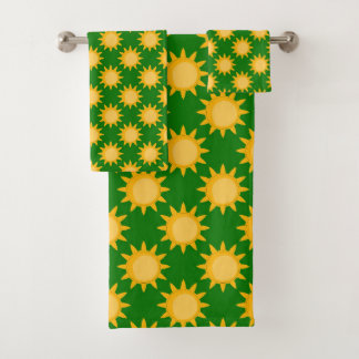 Sunshine Sun Pattern Design On Green 