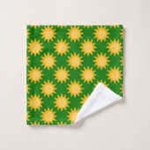 Sunshine Sun Pattern Design On Green  (Gant de toilette)