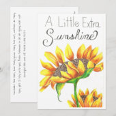 Sunshine Sunflower van Sherry Jarvis Bedankkaart (Voorkant / Achterkant)