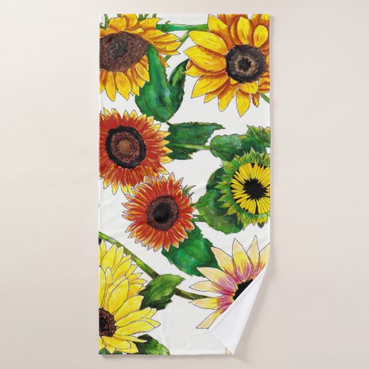 Sunshine Sunflowers Bath Towel (Serviette de bain)