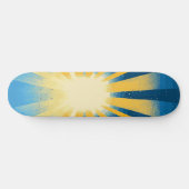 Sunshine Sunrise Retro 70s Boho Blauw Geel Skateboard (Horizontaal)