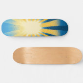 Sunshine Sunrise Retro 70s Boho Blauw Geel Skateboard (Horizontaal)
