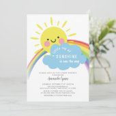 Sunshine Sur Le Chemin Baby shower Invitation (Debout devant)