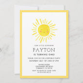 Sunshine Theme Sun 1e Verjaardagsfeestuitnodiging Kaart (Voorkant)