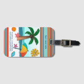 Sunshine Travel Strand Palm Tree Ocean Bagagelabel (Voorkant (horizontaal))