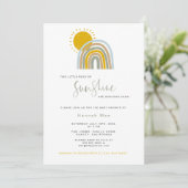 Sunshine TWINS Rainbow Baby shower Invitation (Debout devant)