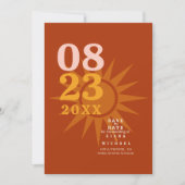 Sunshine Typografie Bruiloft Baksteen ID1048 Save The Date (Voorkant)