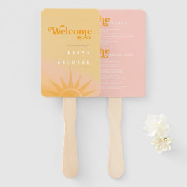Sunshine Typografie Bruiloft Boter/Blush ID1048 Handwaaier
