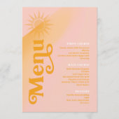Sunshine Typografie Bruiloft Roze/goudsbloem ID104 Menu (Voorkant)