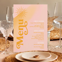 Sunshine Typografie Bruiloft Roze/goudsbloem ID104 Menu