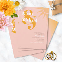 Sunshine Typografie Bruiloft Roze Peach ID1048