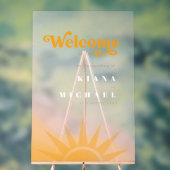 Sunshine Typografie Bruiloft Welkomstprogramma ID1 Acryl Bord (Neutraal)