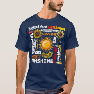 Sunshine Typografie Peace Love Sunshine Sunflower T-shirt