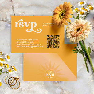 Sunshine Typografie QR Code Marigold ID1048 RSVP Kaartje