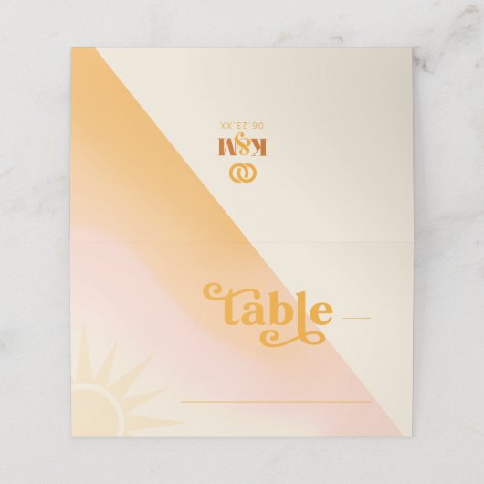 Sunshine Typografie Trouwtafel ID1048 (Buitenkant ongevouwen)