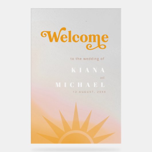 Sunshine Typography Mariage Welcome Program ID1048 (Recto)