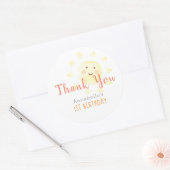 Sunshine Verjaardag Bedankt Ronde Sticker (Envelop)