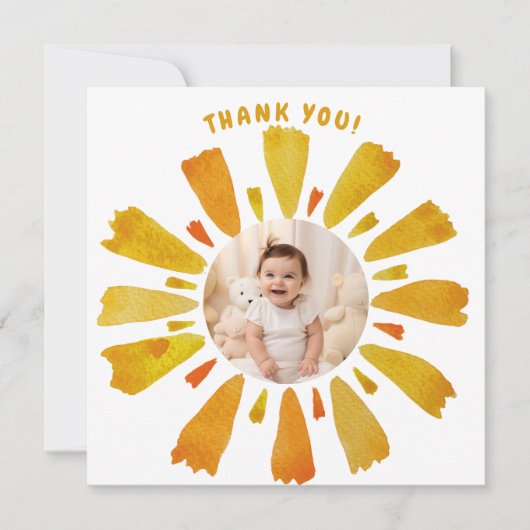 Sunshine verjaardag dank u kaart (Voorkant)