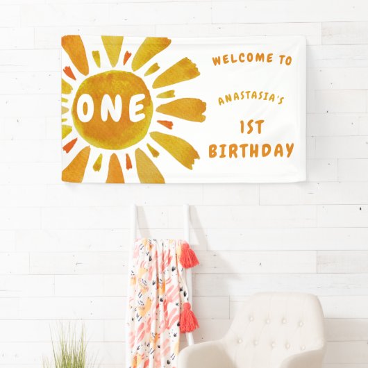 Sunshine verjaardag welkom spandoek (Insitu)