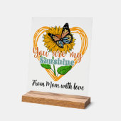 Sunshine voeg tekst sentiment vlinder acryl bord (Hoek)