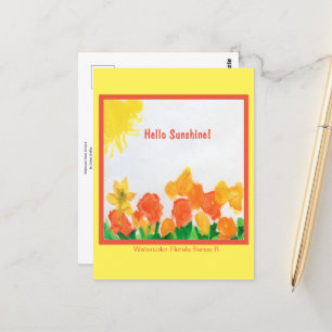Sunshine Waterverf Floral Briefkaart