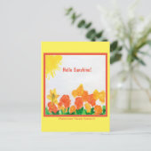 Sunshine Waterverf Floral Briefkaart (Staand voorkant)
