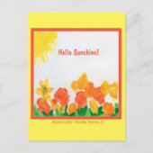 Sunshine Waterverf Floral Briefkaart (Voorkant)