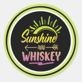 Sunshine & Whiskey-Sticker Ronde Sticker