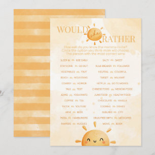 Sunshine wil liever Baby shower spelen Kaart