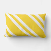 Sunshine Yellow and White Striped Kussen (Voorkant)