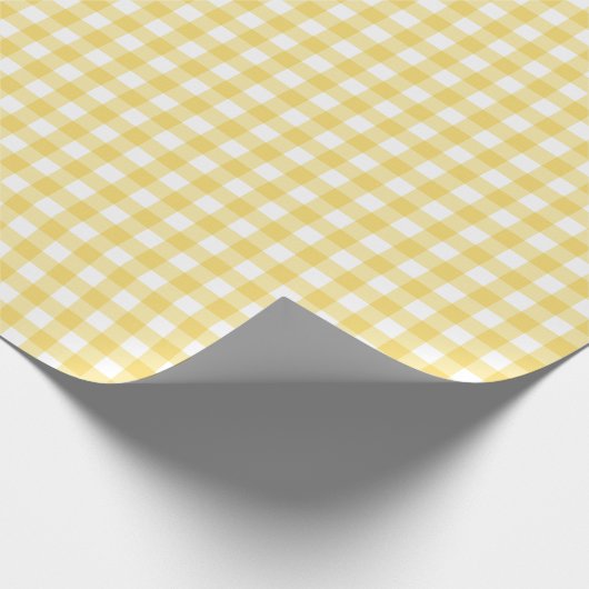 Sunshine Yellow Gingham Check Pattern Cadeaupapier (Hoek)