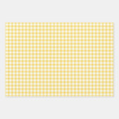 Sunshine Yellow Gingham Check Pattern Inpakpapier Vel (Voorkant 2)