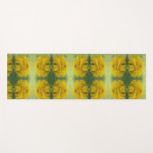Sunshine Yellow Marigold Floral Yoga Mat (Voorkant (horizontaal))