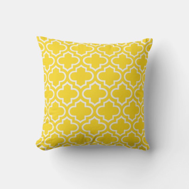 Sunshine Yellow Trellis Pattern Kussens (Voorkant)