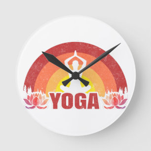 Sunshine Yoga Yogi Lotus Flower Ronde Klok