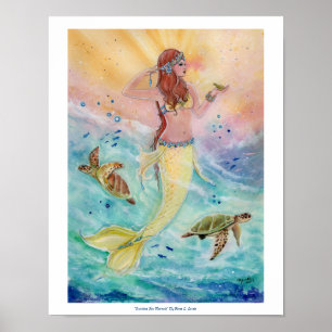 Sunshine Zee Mermaid poster van Renee Lavoie
