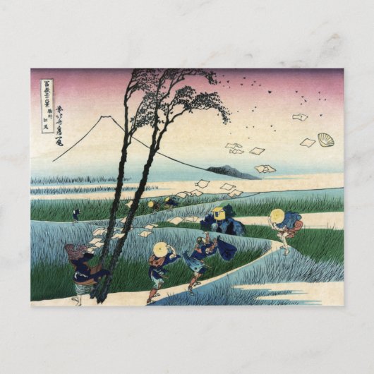 Sunshu Ejiri, 36 uitzicht Fuji. Hokusai Briefkaart (Voorkant)