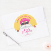 Suntan Santa Kerstkerkerhomemade Holiday Baking Ronde Sticker (Envelop)