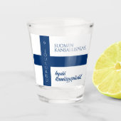 Suomen Kansallispäivä Finse nationale dag vlag Shot Glas (Voorkant)