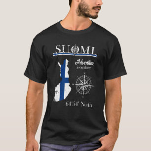 Suomi Finland Avontuur Is Daar Finse Vlag T-shirt